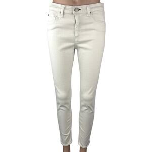 Rag & Bone Women's White Mid Rise Capri Cropped Skinny Denim Jeans Size 30
